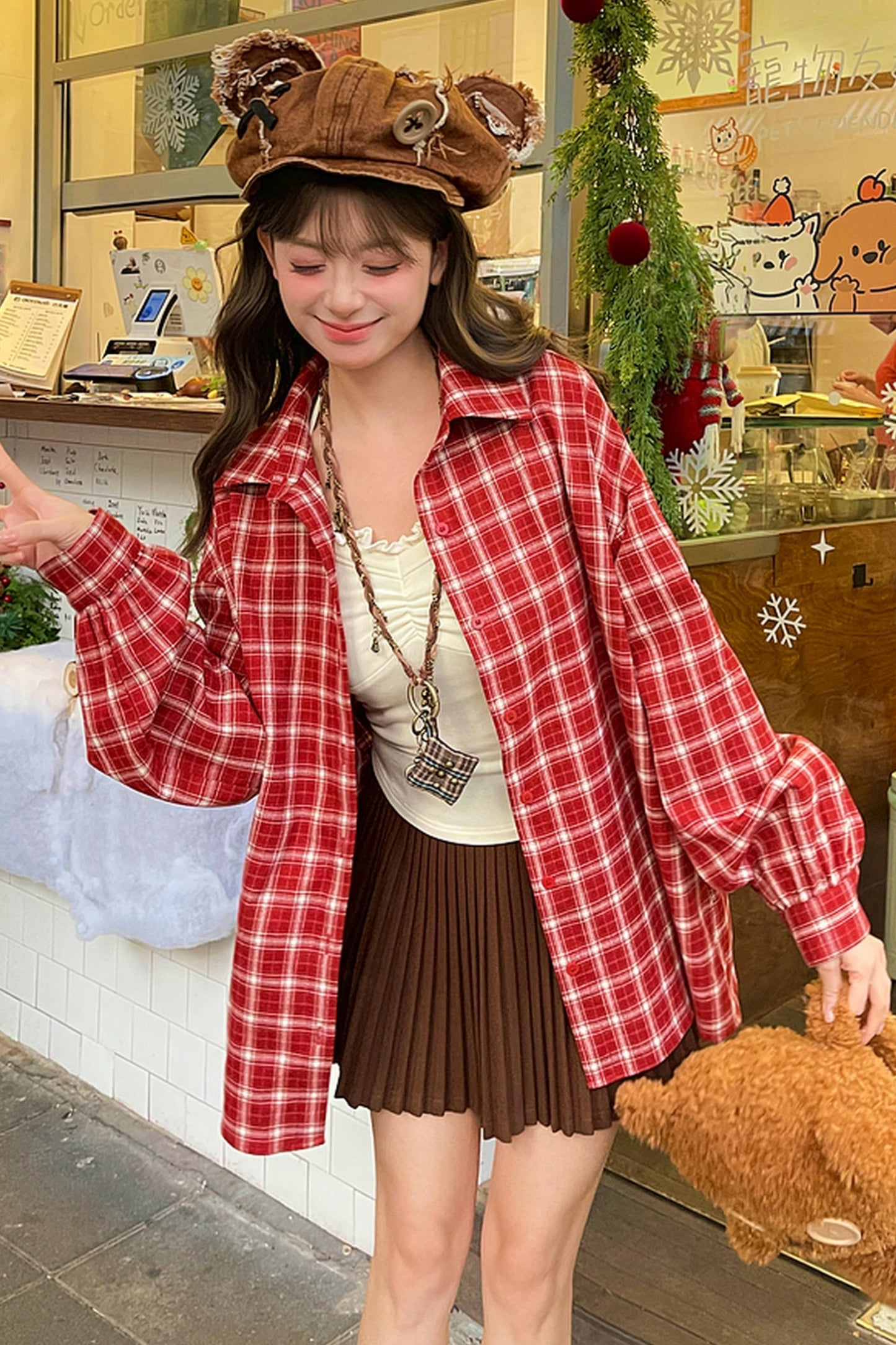 Plaid Winter Blouse