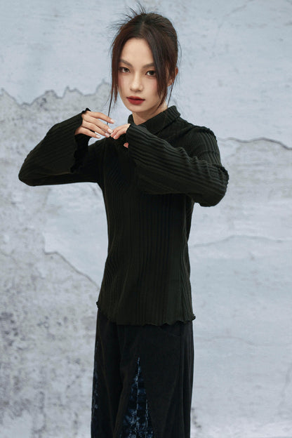 トゥーウェイカラーニットトップ