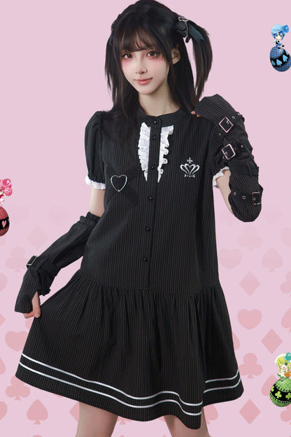 ハートリボンサブカル制服ワンピース