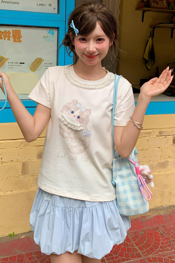 Cat Print Summer Top
