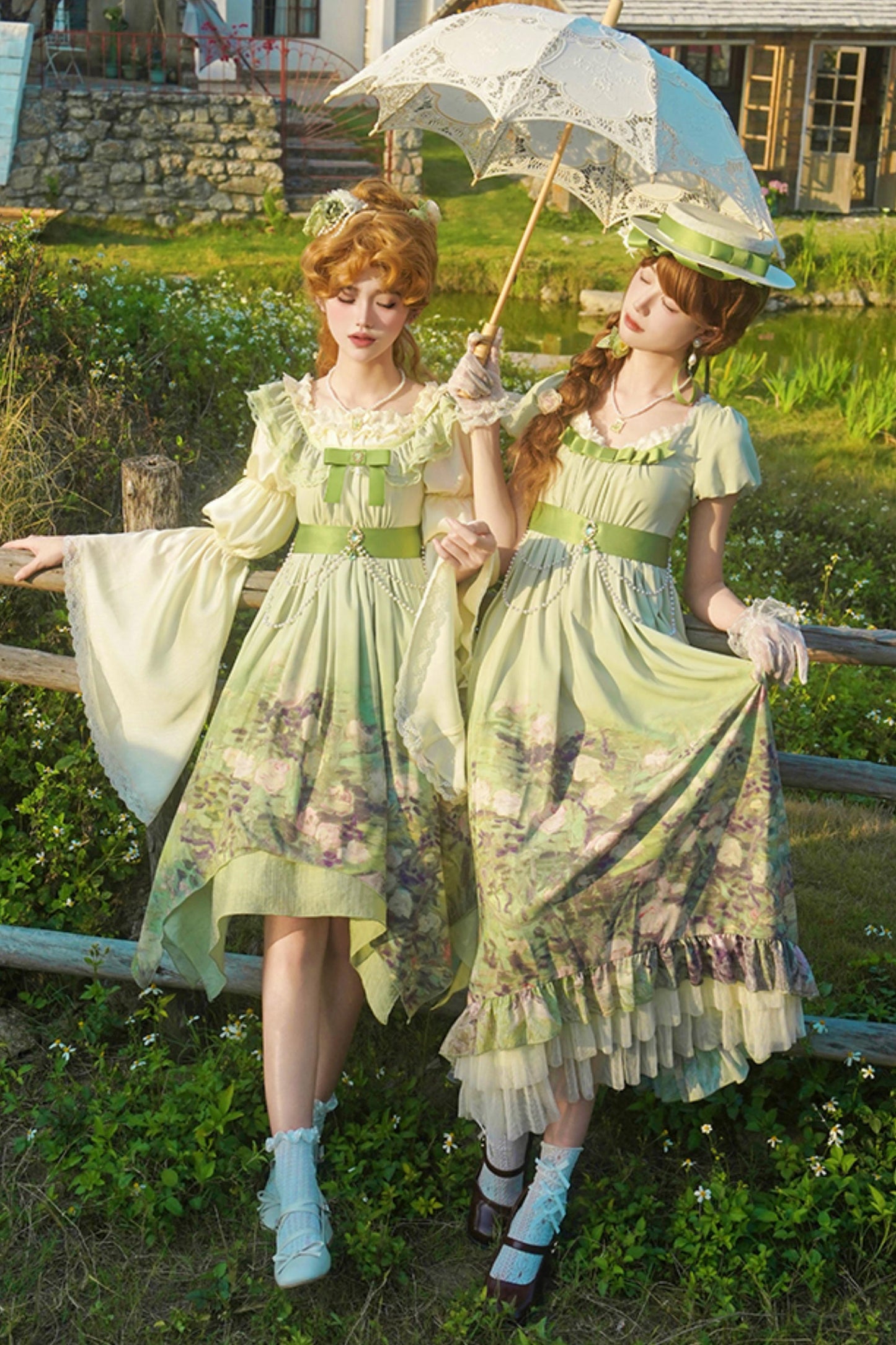 クラシックシフォンローズドレスセットアップ