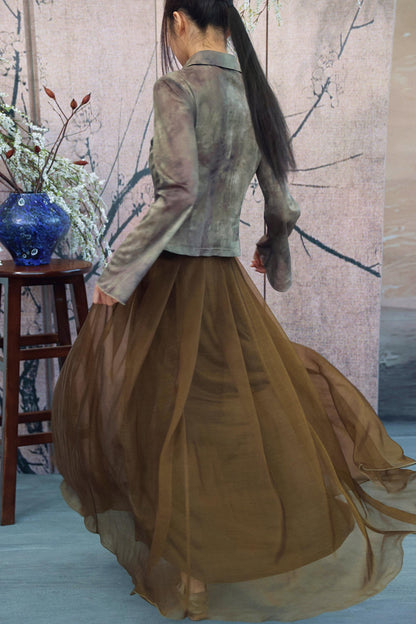 Vintage Green Chinese-Style Blouse