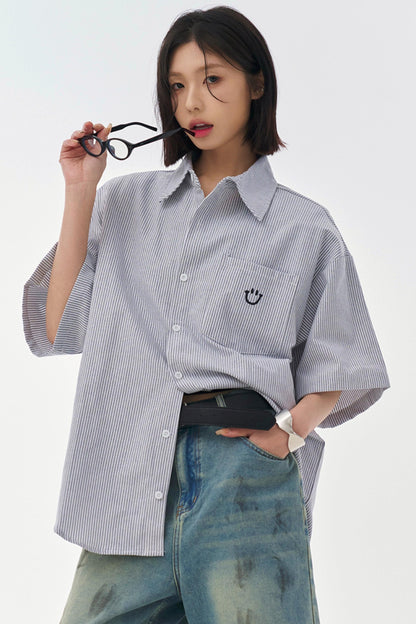 Mode Loose Striped Shirt