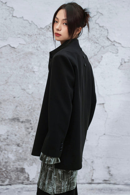 アシメトリカルパッチワークブレザー