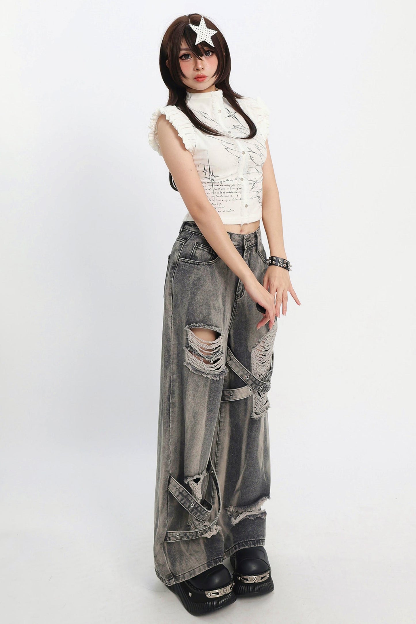Angel Wing Ruffle Top
