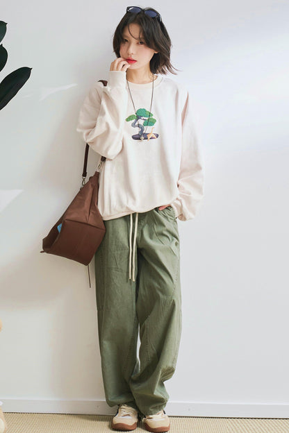 ミニマルソリッドストレートレッグパンツ