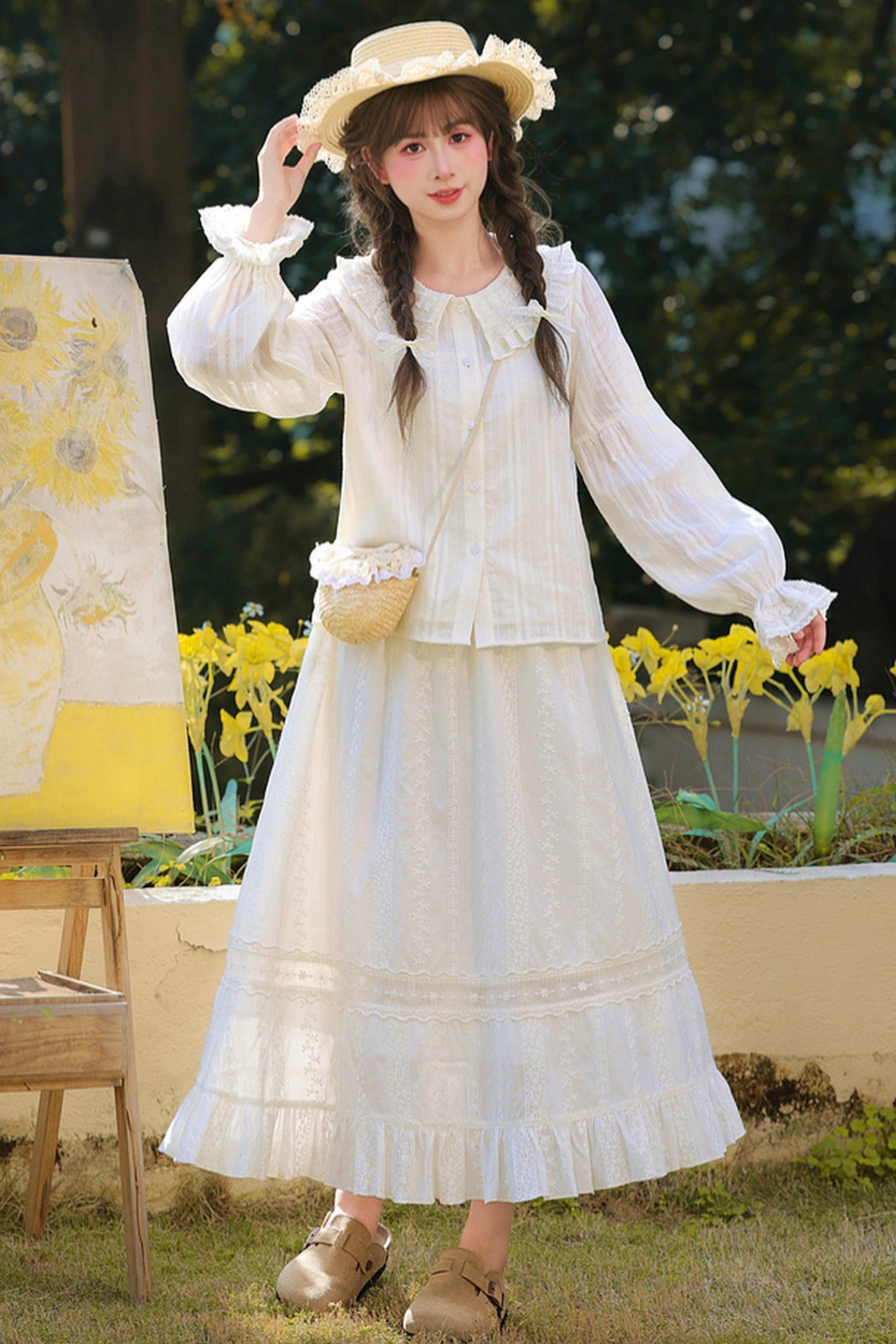 Pure Cotton High Waist Skirt