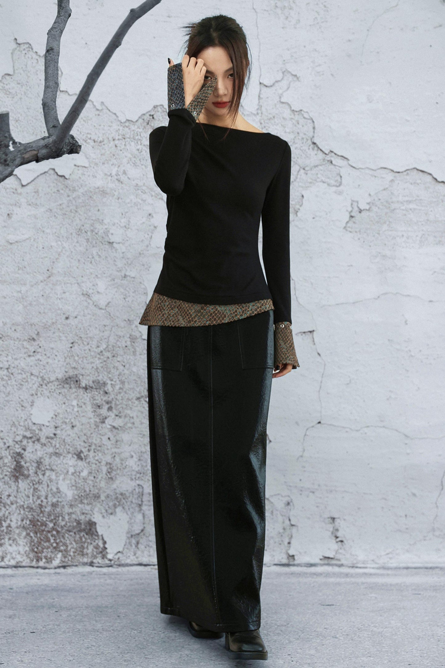 フィッシュスケールジャカードトップス