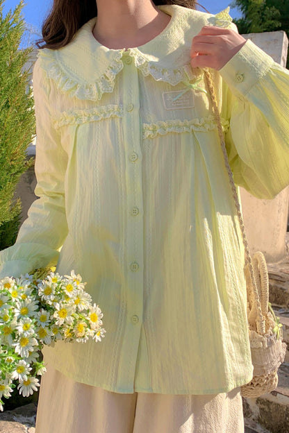 포레스트 돌 칼라 블라우스