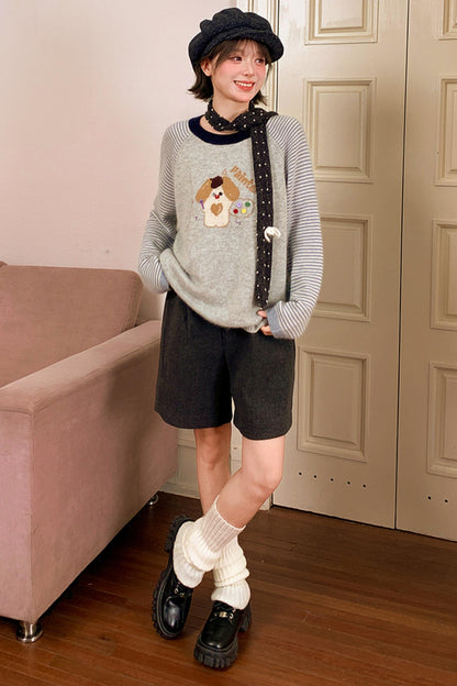 Sheep Wool Wide Leg Pants