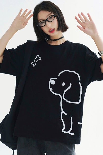 T-shirt à motif chiot
