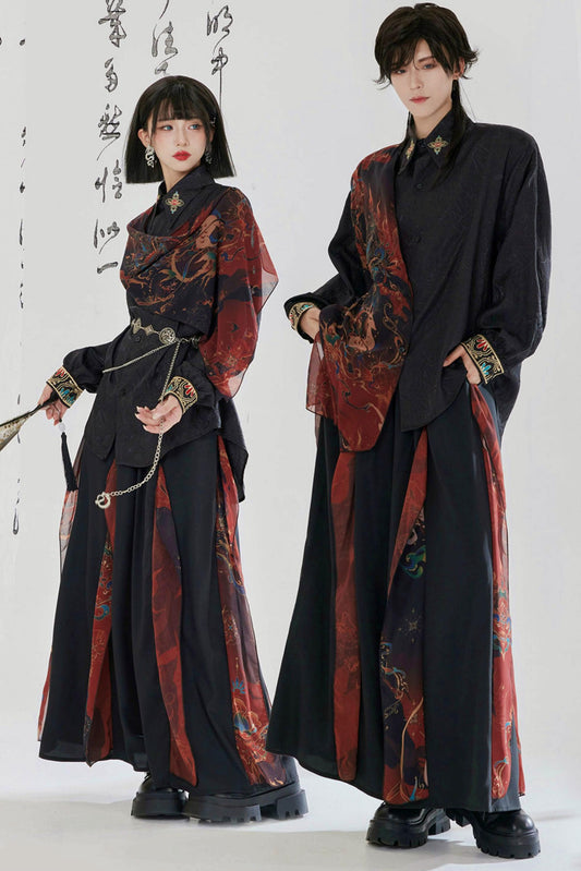 Gothic Chinese-Style Blouse + Pants