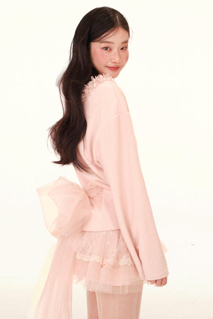 Mist Veil Lace Top and Skirt Set