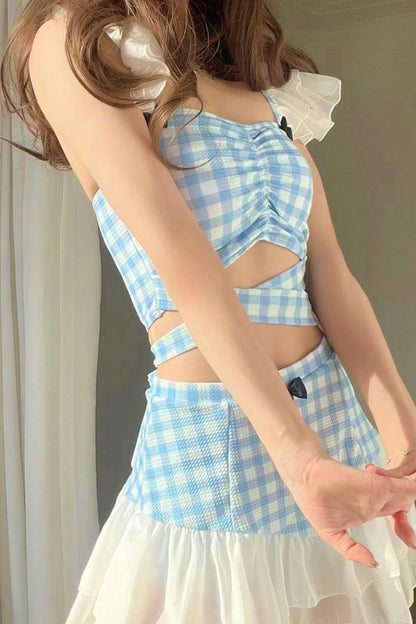 깅엄 앨리스 공주풍 수영복