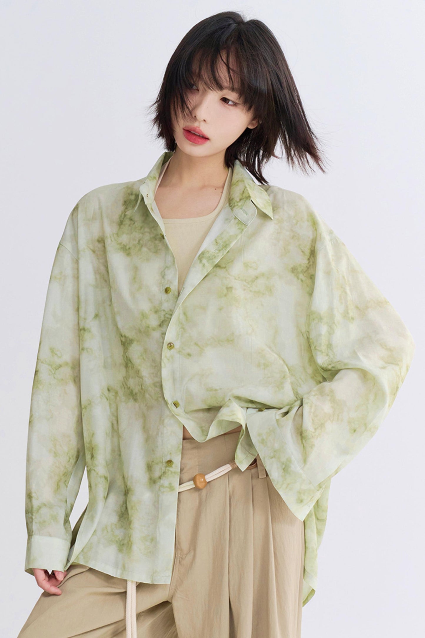 Tie-dye print mode shirt