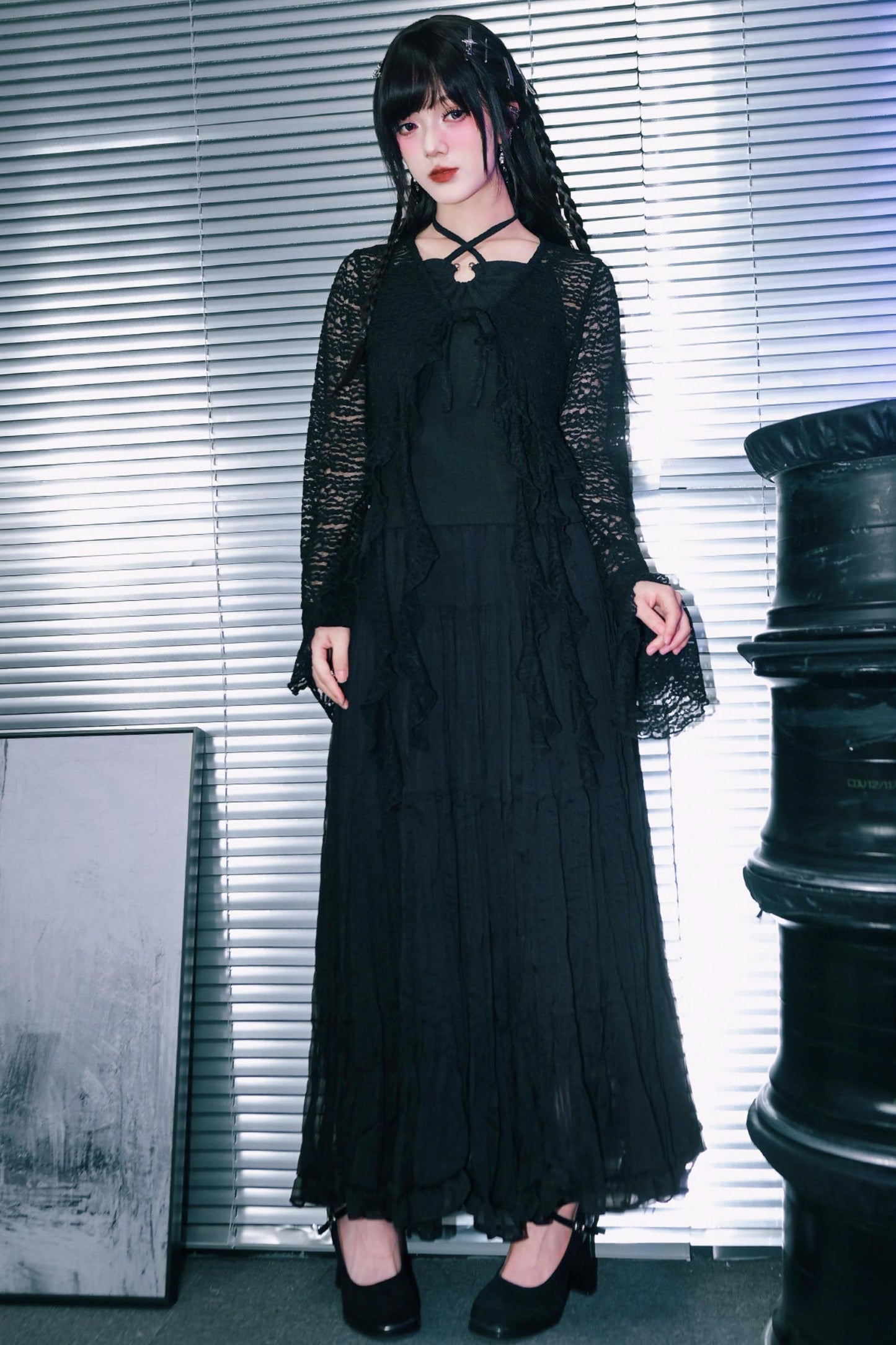 Gothic Chiffon Long Skirt