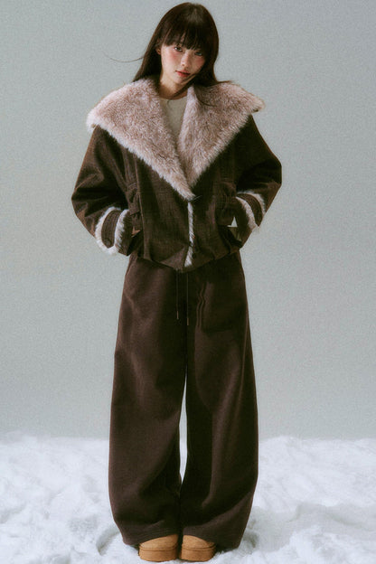 Casual loose fleece pants