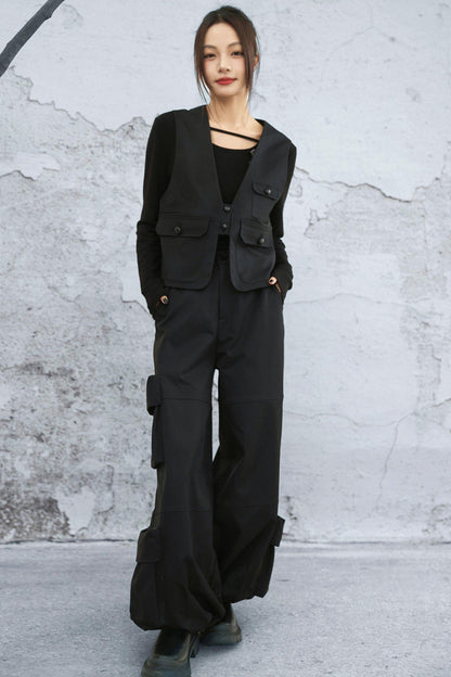 ユニセックスマルチポケットカーゴパンツ