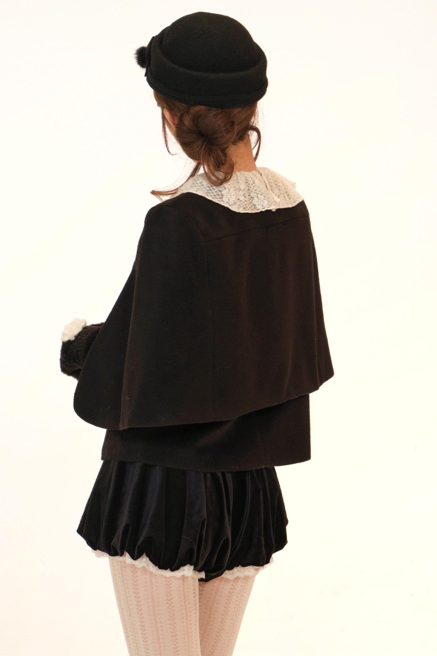 Winter Lace Ruffle Coat + Top + Pants