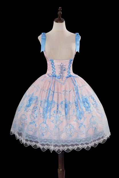 Blue and White Porcelain Lolita Dress