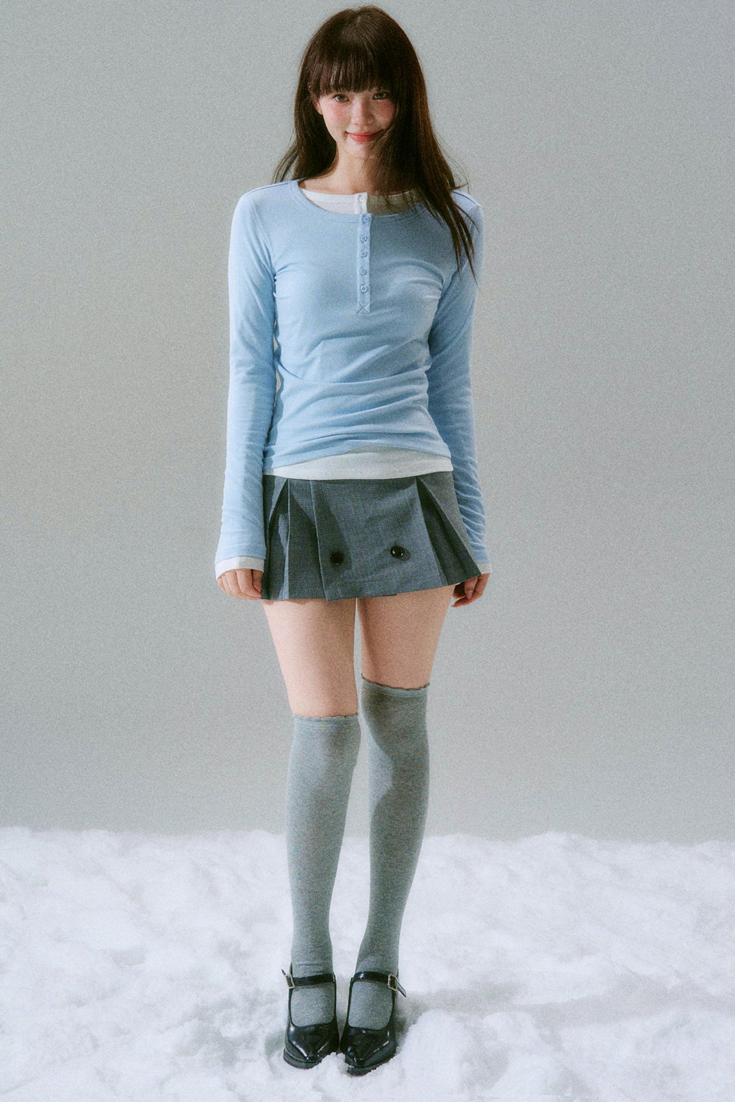 Retro Low Waist Pleated Skirt