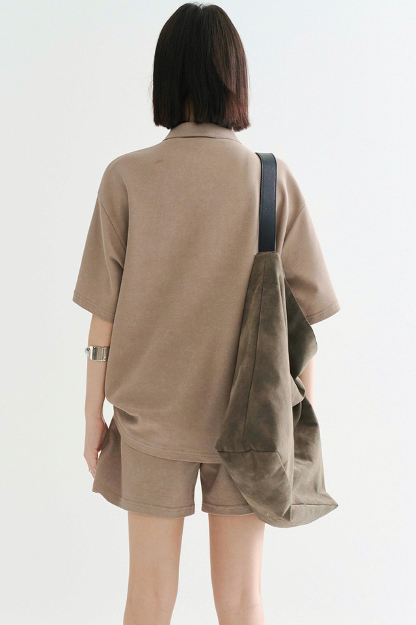 カジュアルモードポロトップス+ショートパンツ