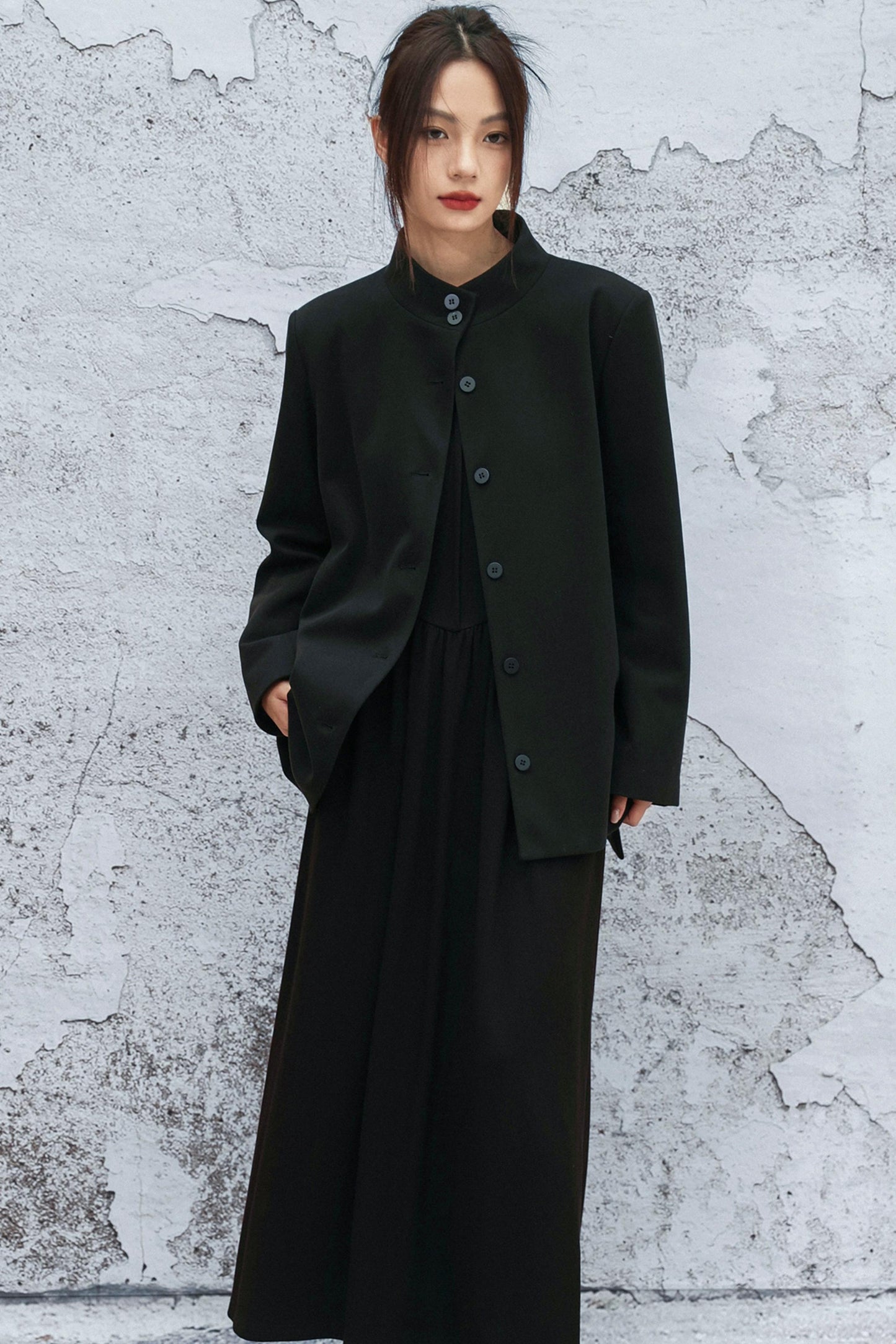 アシメトリカルパッチワークブレザー