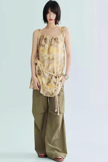 カジュアルニーディテールカーゴパンツ