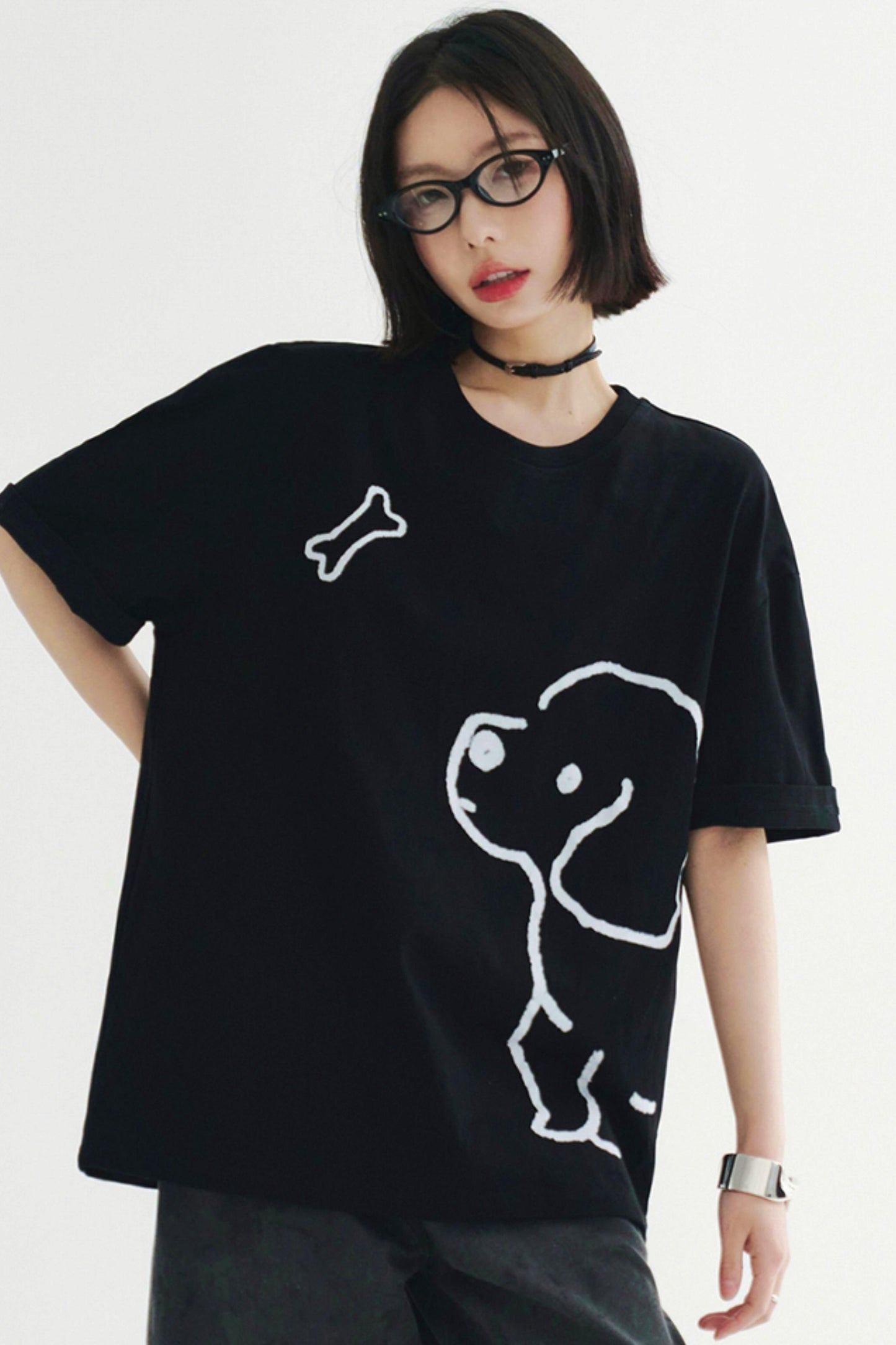 T-shirt à motif chiot