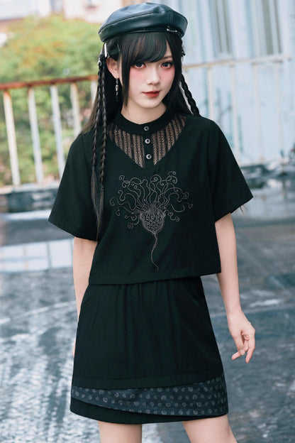 深海刺繍ダークドールセットアップ