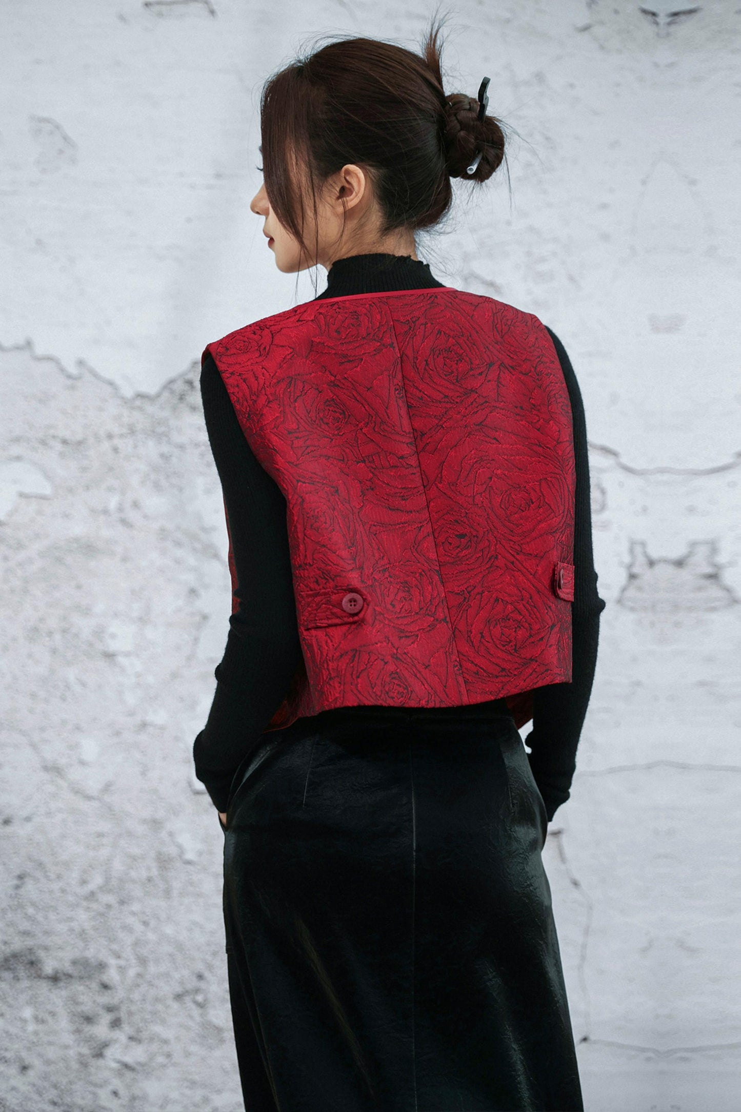 レトロローズジャカードベスト