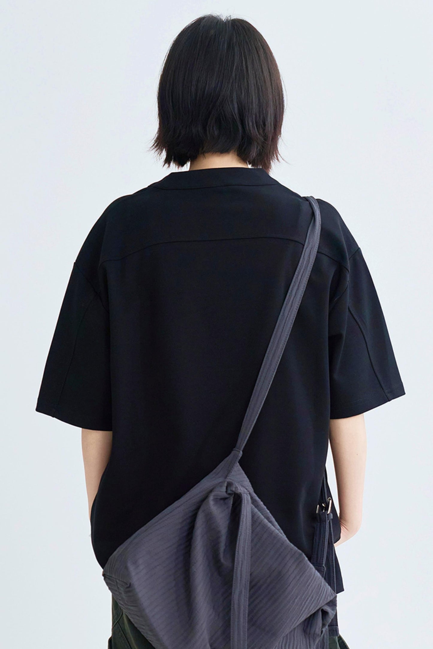 Solid Buoy Neck Loose Casual Tops