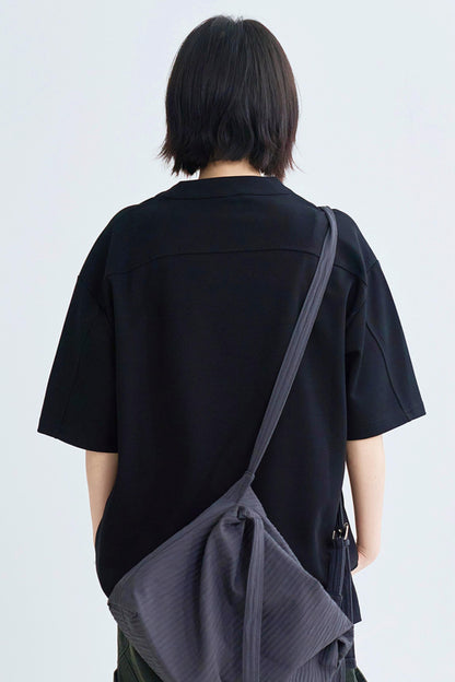 Solid Buoy Neck Loose Casual Tops