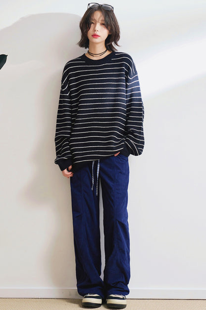 ストレートレッグソリッドコーデュロイスラックス