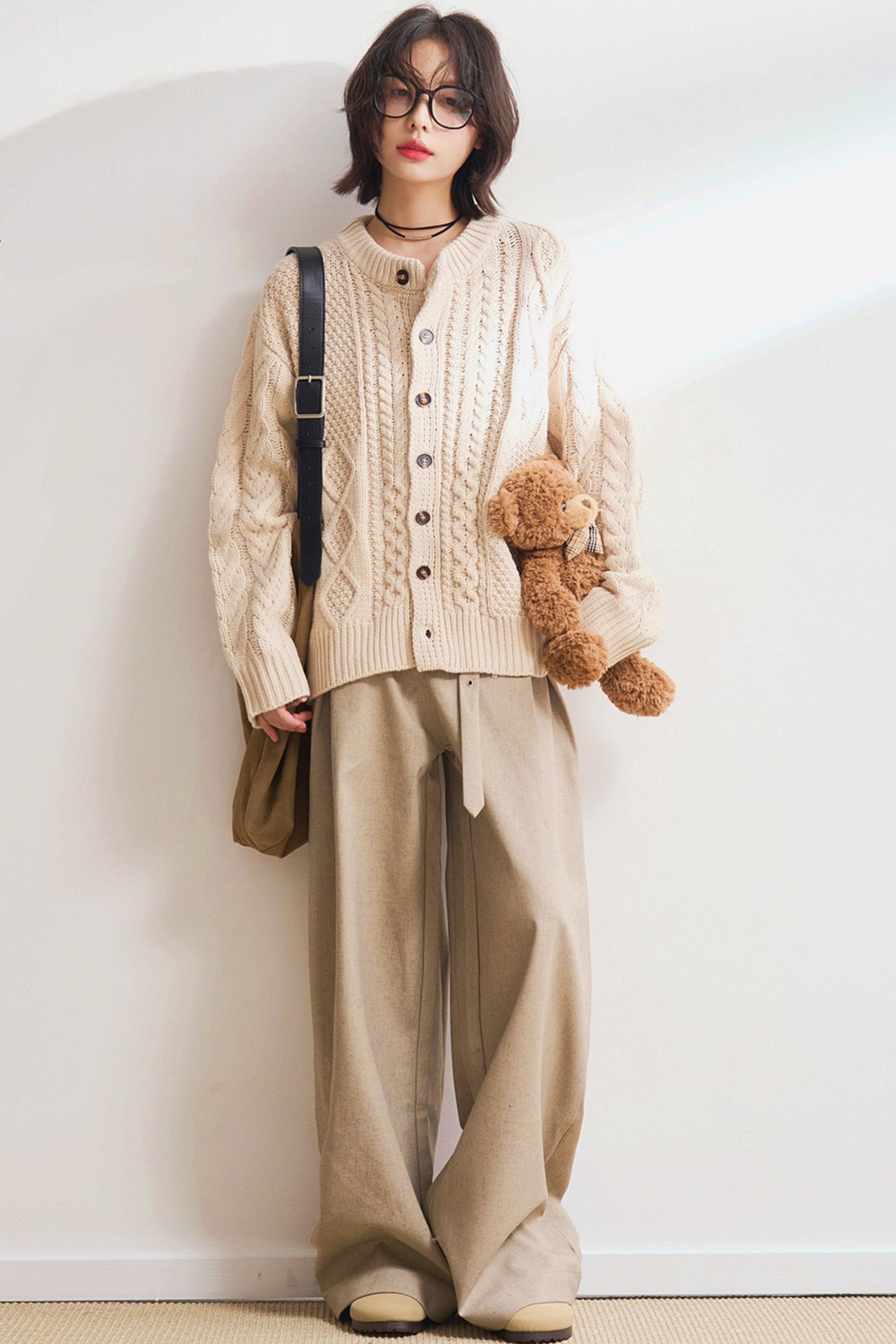 ミニマルワイドレッグソリッドパンツ