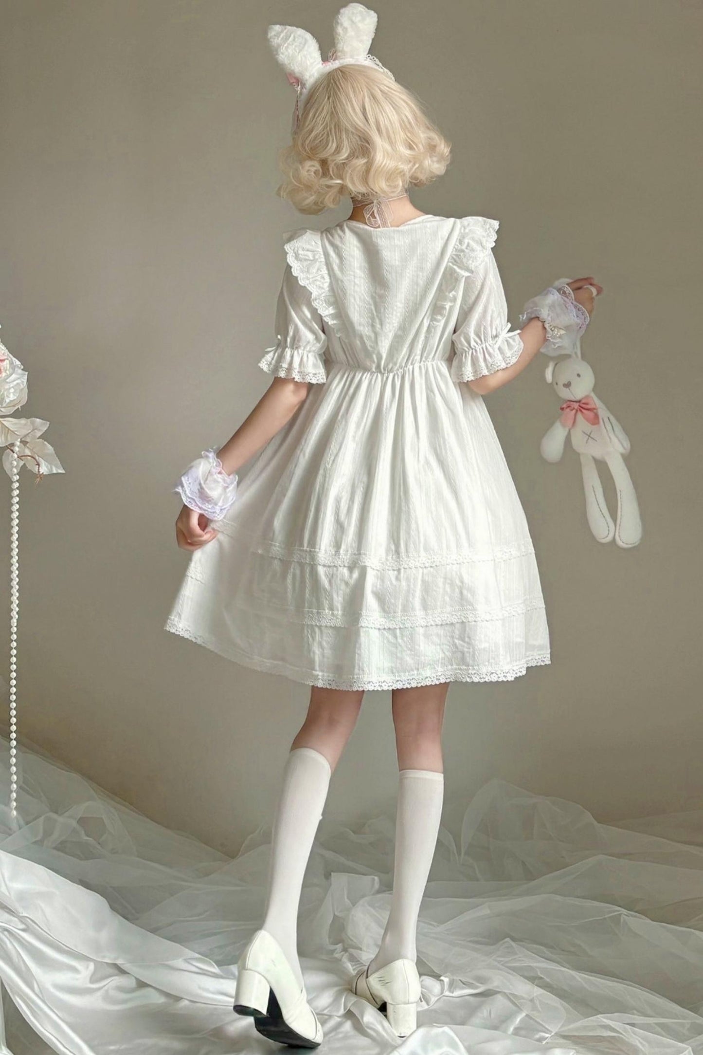 Lace Trim Lolita Long Dress + Short Dress