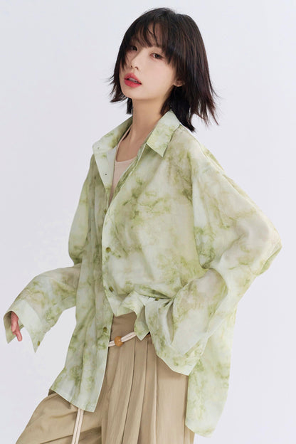 Tie-dye print mode shirt