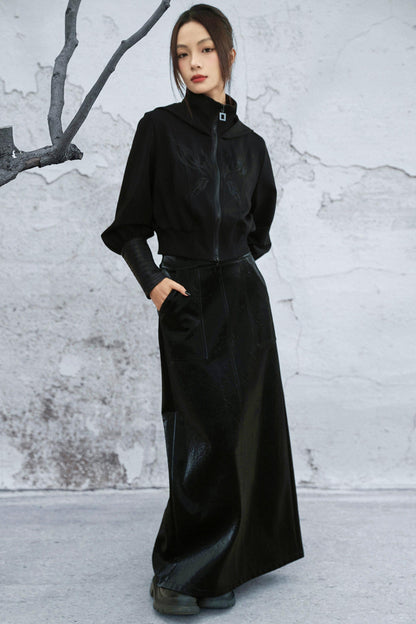 ダークビッグフードショートジャケット