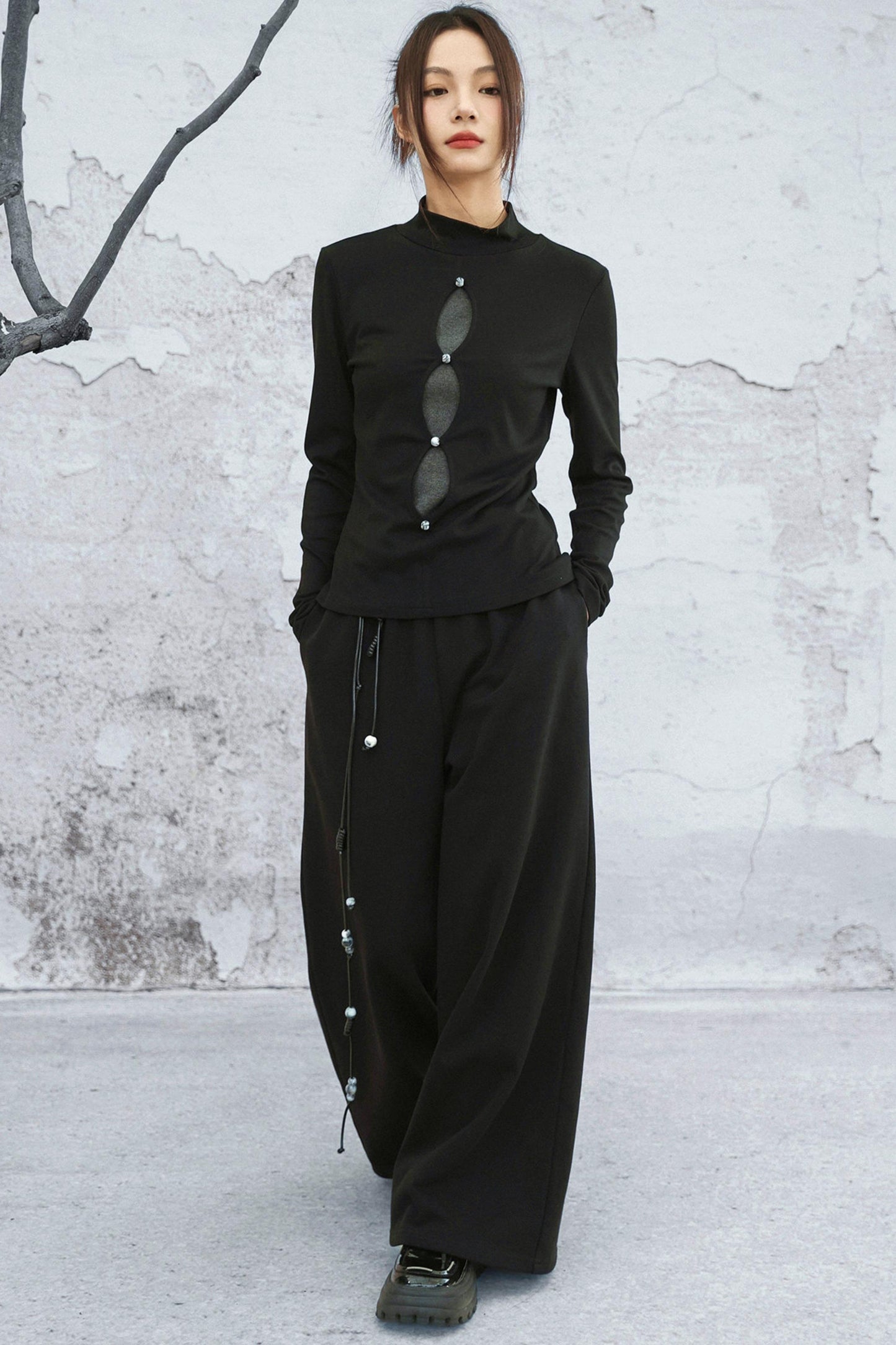 モードルーズワイドレッグパンツ