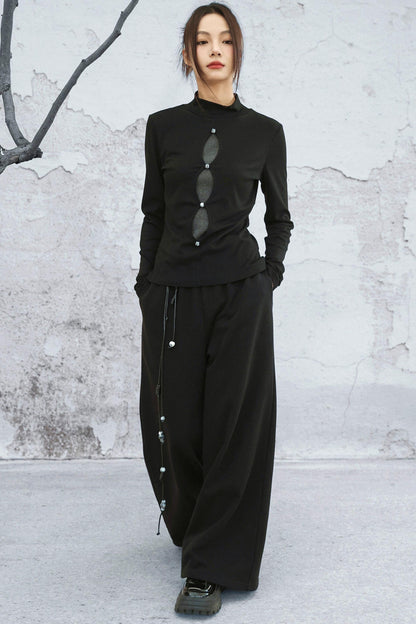 モードルーズワイドレッグパンツ