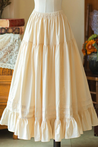 Length-Adjustable ♡ Cotton Ruffle Petticoat