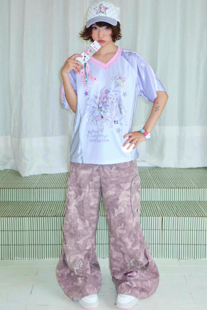 Pantalon large camouflage ange