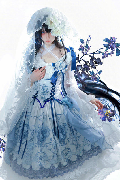 Blue and White Porcelain Lolita Dress