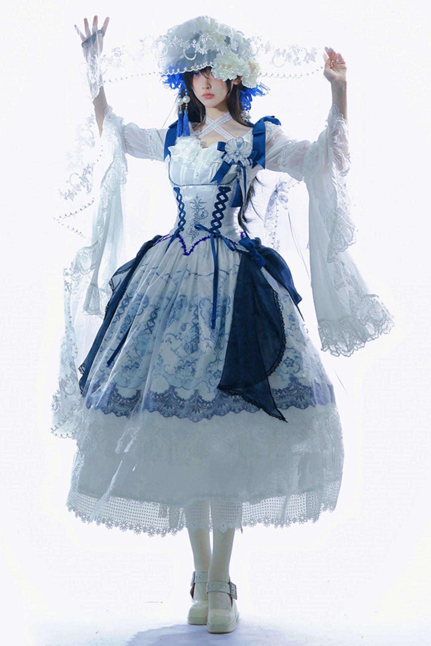 Blue and White Porcelain Lolita Dress