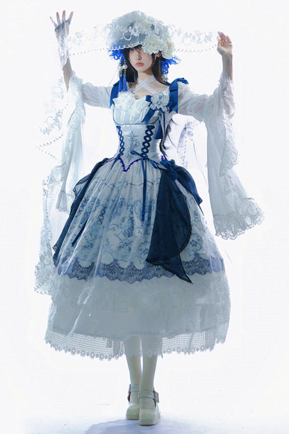 Blue and White Porcelain Lolita Dress