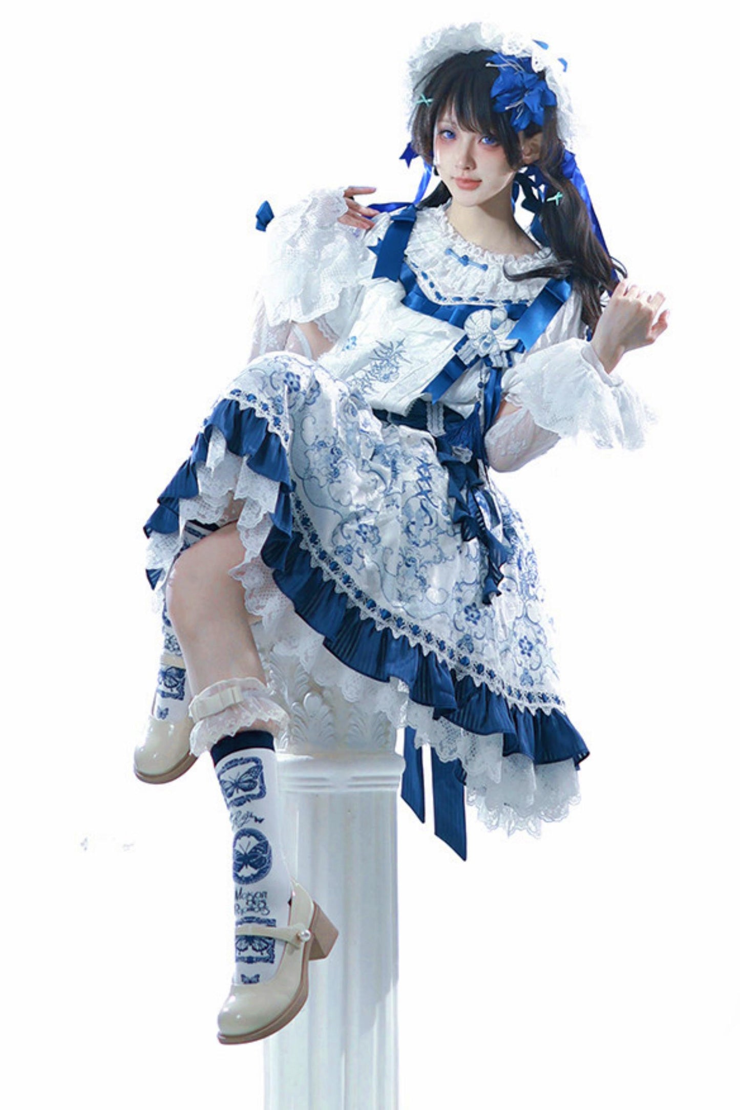 Blue and White Porcelain Lolita Dress