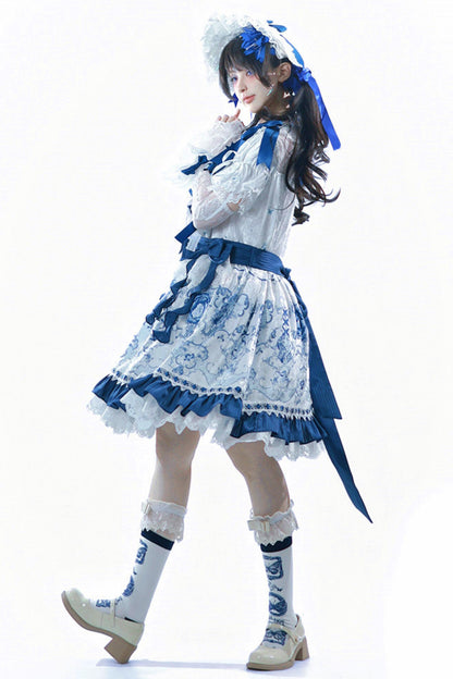 Blue and White Porcelain Lolita Dress