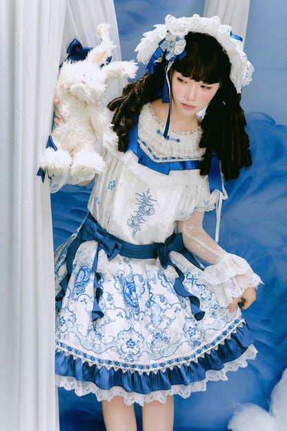 Blue and White Porcelain Lolita Dress