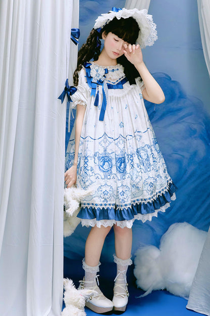 Blue and White Porcelain Lolita Dress