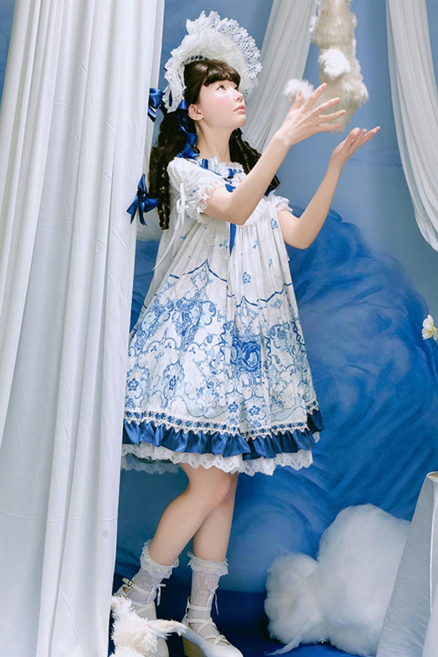 Blue and White Porcelain Lolita Dress